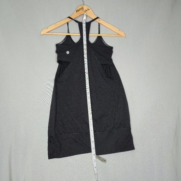 Lululemon Black Circle Mesh No Limits Tank w/ Luon Bra Size 4 - Picture 3 of 7